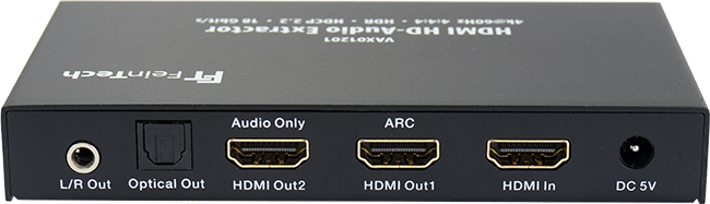 Rückseite des HD-Audio HDMI Splitters