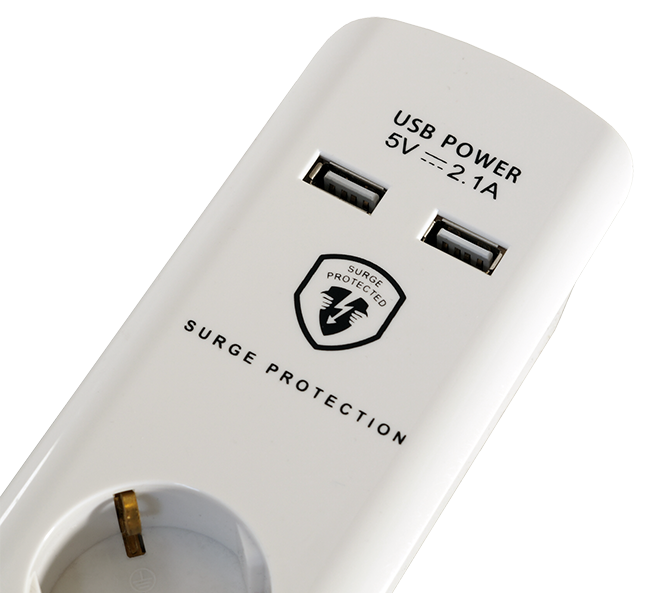 Überspannungsschutz Steckdosenleiste mit USB